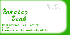 narcisz deak business card