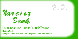 narcisz deak business card